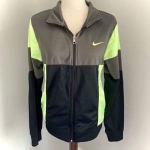 Nike Neon Green Color Block Full Zip Jacket